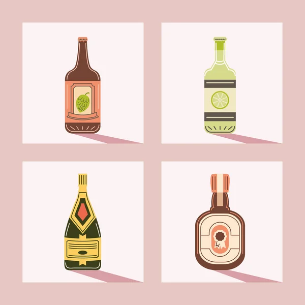 Symbole Getränke Trinken Alkohol Design — Stockvektor