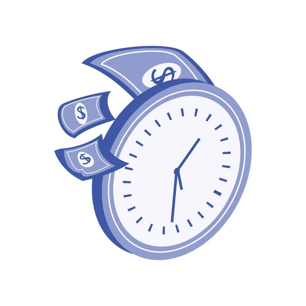 Tiempo Reloj Dinero Icono Del Negocio — Vector de stock