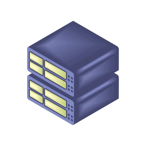 Datenschutzsymbol Datenbankzentrum Isoliert — Stockvektor