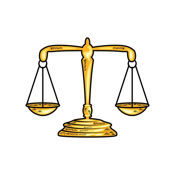 Skala Juridik Och Rättvisa Ikon Isolerad — Stock vektor