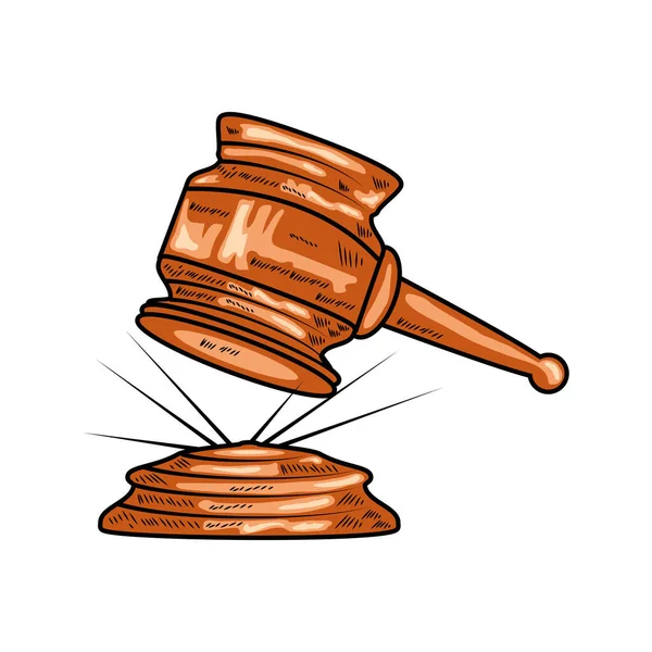 Απομονωμένη Εικόνα Νόμου Και Δικαιοσύνης Του Gavel — Διανυσματικό Αρχείο