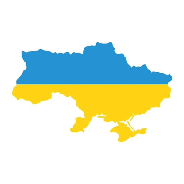 Ukraina Mapa Flaga Odizolowana Ikona — Wektor stockowy