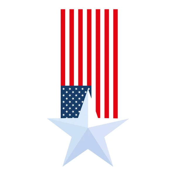 Usa Flagge Und Star Ikone — Stockvektor