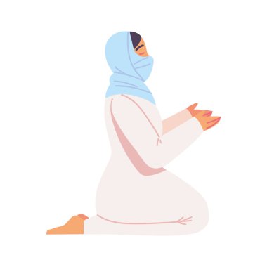 Müslüman kadın karakter simgesi izole edildi