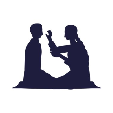 Bhai Dooj abla ve kardeş silueti