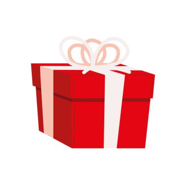 kırmızı hediye kutusu simgesi izole edildi