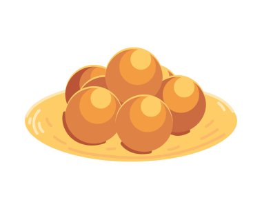 Yemek ikonundaki Hint yemeği izole edilmiş.