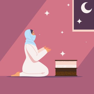 dua eden kadın müslüman kültürü, vektör tarzı