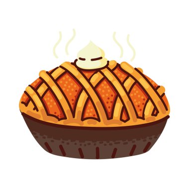 sıcak tatlı kek ikonu izole