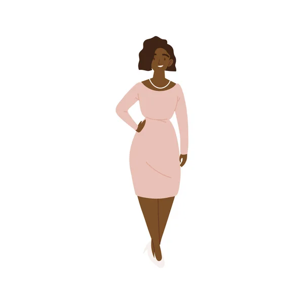 Mujer Afroamericana Icono Aislado — Vector de stock