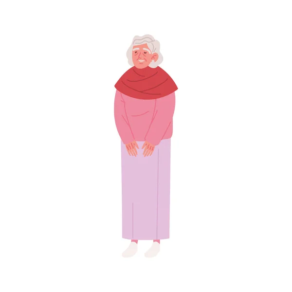 Alte Frau Großmutter Ikone Isoliert — Stockvektor