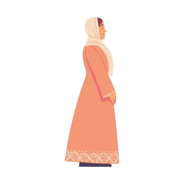 Жінка Хіджаб Мусульманською Культурою Ізольована — стоковий вектор