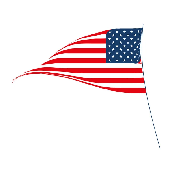 Amerikaanse Vlag Pool Geïsoleerd Pictogram — Stockvector