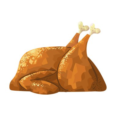 Kızarmış hindi yemeği ikonu izole edildi