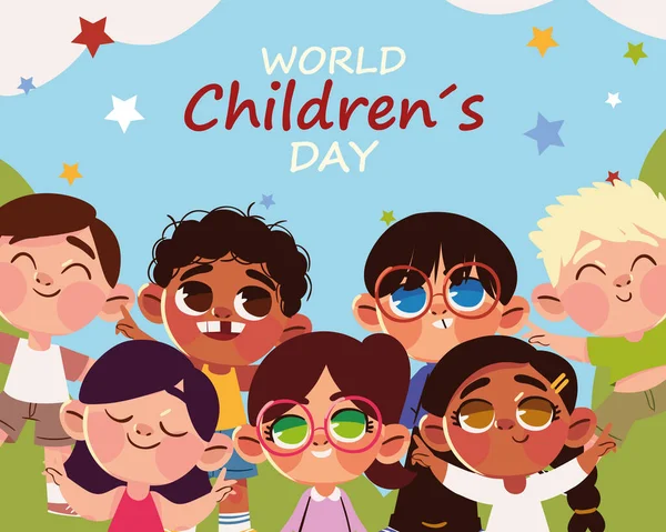 Światowy Dzień Dziecka Projekt Banerowy — Wektor stockowy