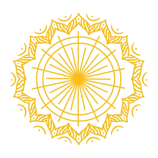 Adorno Oro Mandala Icono Aislado — Archivo Imágenes Vectoriales