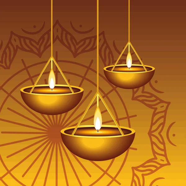Diwali Hängelampen Leuchten Festlich — Stockvektor