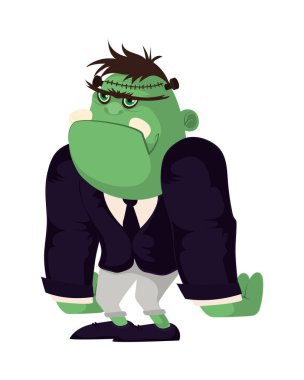 halloween frankenstein character isolated icon