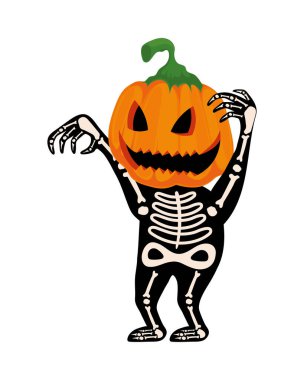 halloween pumpkin character isolated icon