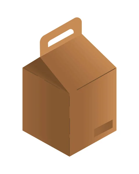 Paquet Avec Poignée Icône Maquette Emballage Écologique — Image vectorielle