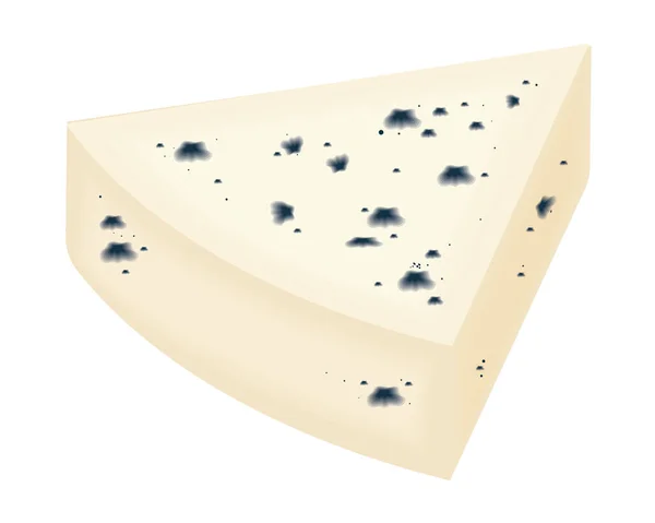 Morceau Bleu Fromage Icône Réaliste — Image vectorielle