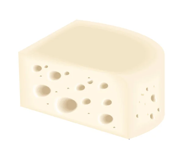 Fromage Icône Isolée Réaliste Plat — Image vectorielle