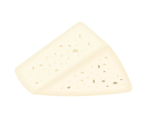 Fromage Feta Icône Isolée Réaliste — Image vectorielle