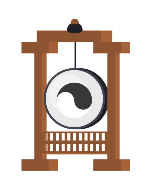 Geleneksel yalıtılmış gong düz simgesi