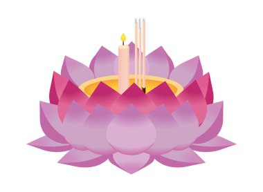 mum ve tütsü yapışır loy krathong simgesi