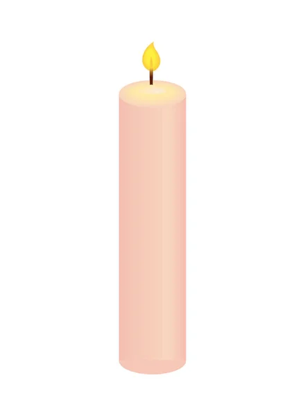 Light Candle Icon Isolated Flat — Stock Vector