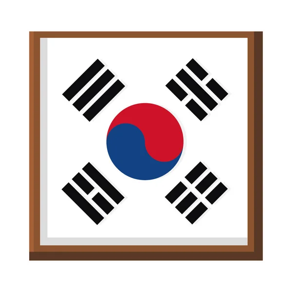 Korean Flag National Isolated Icon — Stock Vector