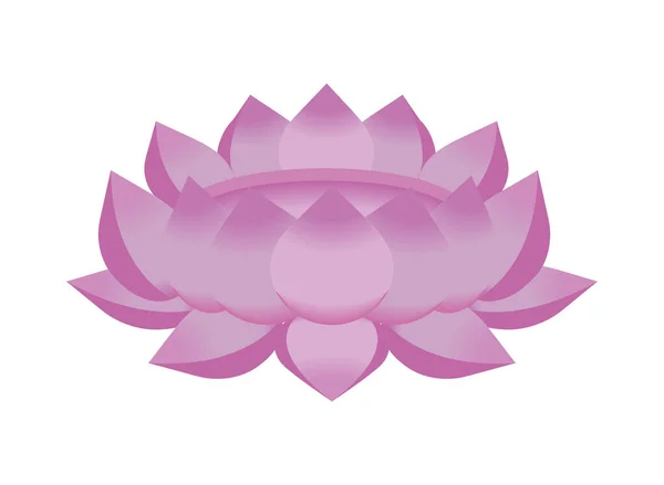 Lotusblume Symbol Isoliert Flach — Stockvektor