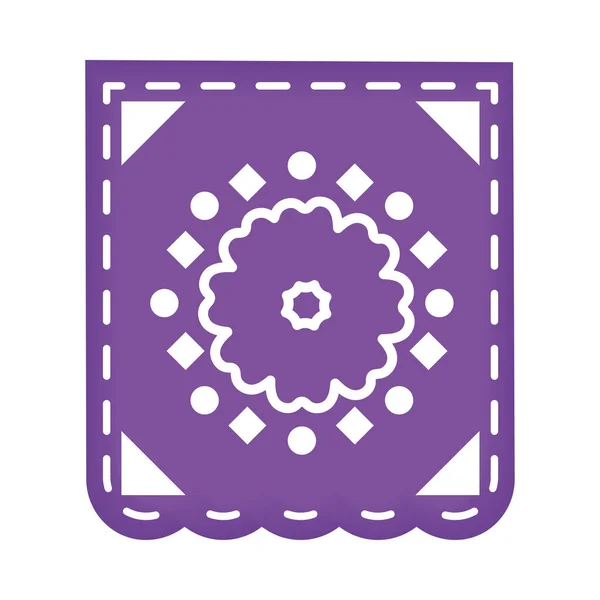 Purple Garland Decoration Icon Isolated — Stock Vector