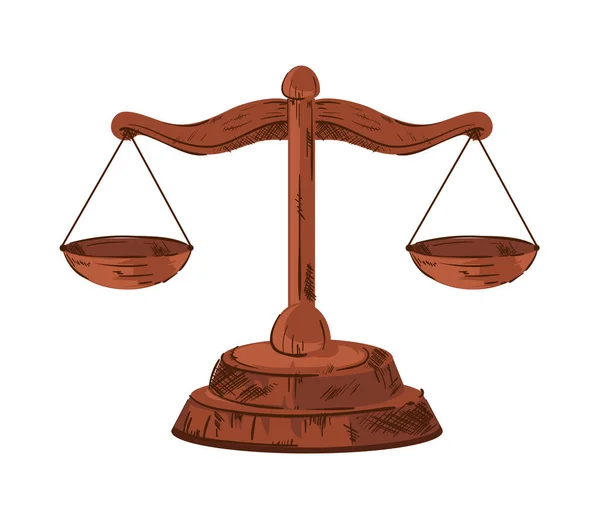 法律和司法尺度图标孤立 — 图库矢量图片