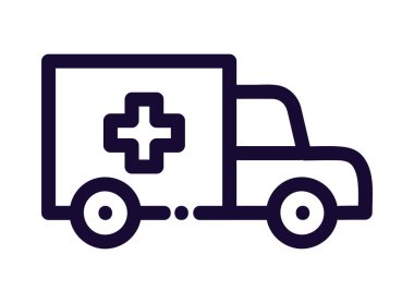 doğrusal ulaşım ambulans simgesi izole edildi