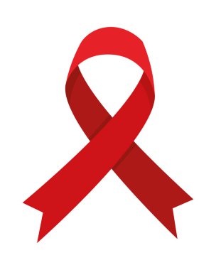 AIDS günü kırmızı kurdele amblemi simgesi izole edildi