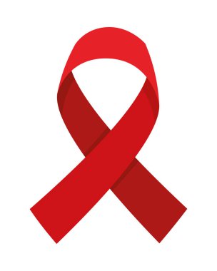 AIDS günü kırmızı kurdele simgesi izole edildi