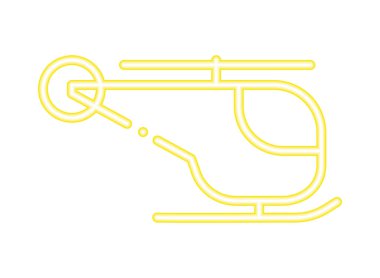 Helikopter neon taşıma simgesi izole edildi