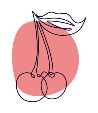 kiraz çizgisi çizimi simgesi izole edildi