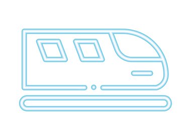 neon taşıma metro tren simgesi izole edildi