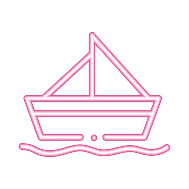 yelkenli neon taşıma simgesi izole edildi