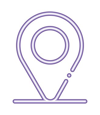 neon taşıma GPS işaretleyici simgesi izole edildi