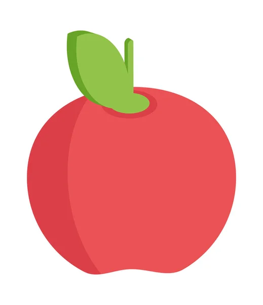 Manzana Fruta Plana Icono Aislado — Vector de stock