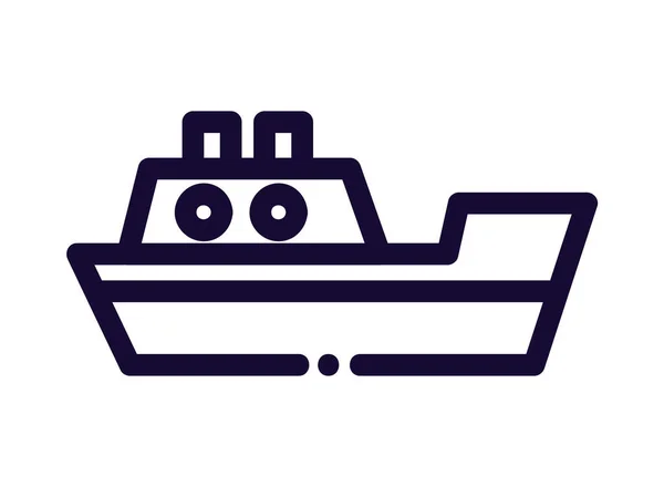 Transporte Barco Ícone Linear Isolado — Vetor de Stock