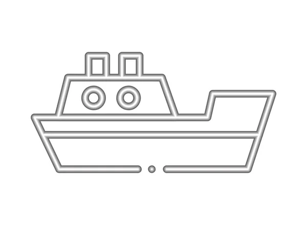 Statek Wycieczkowy Neon Transportu Ikona Izolowane — Wektor stockowy