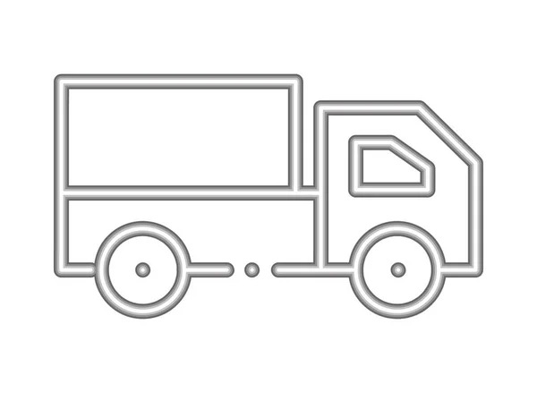 Neon Transport Ciężarówka Ikona Izolowane — Wektor stockowy