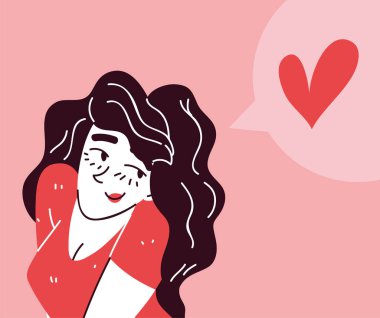 happy woman, line art drawing style