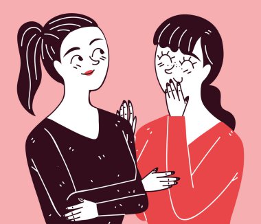 lezbiyen çift kadın, çizgi çizimi tarzı