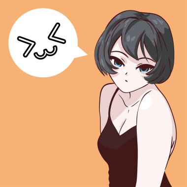 anime şirin kadın, vektör tasarımı