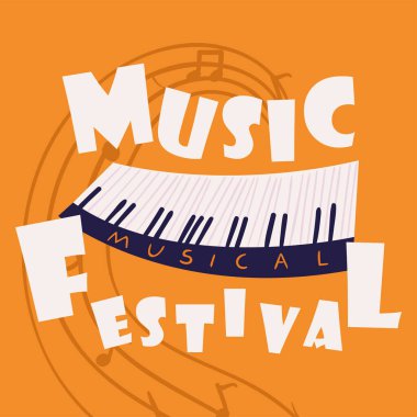 music festival poster, vector image
